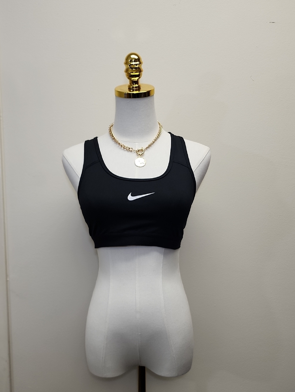 Nike Dri-FIT Black Racerback Sports Bra Medium Support Size Medium